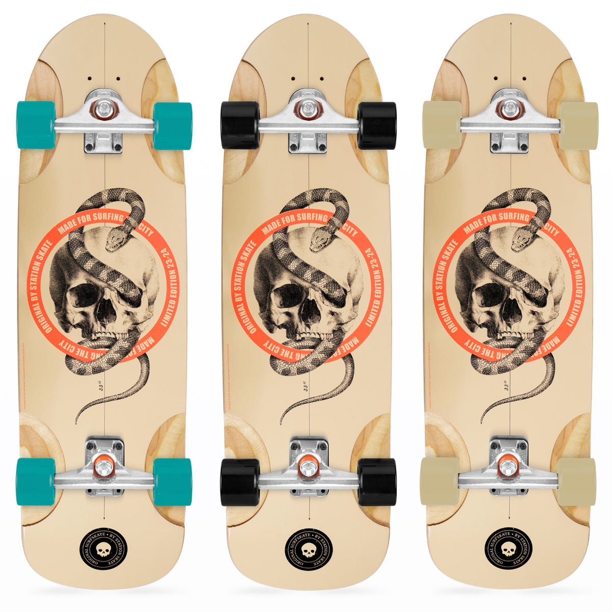 Surfskate Completo "SKULL" + EJE Triple S V2-4