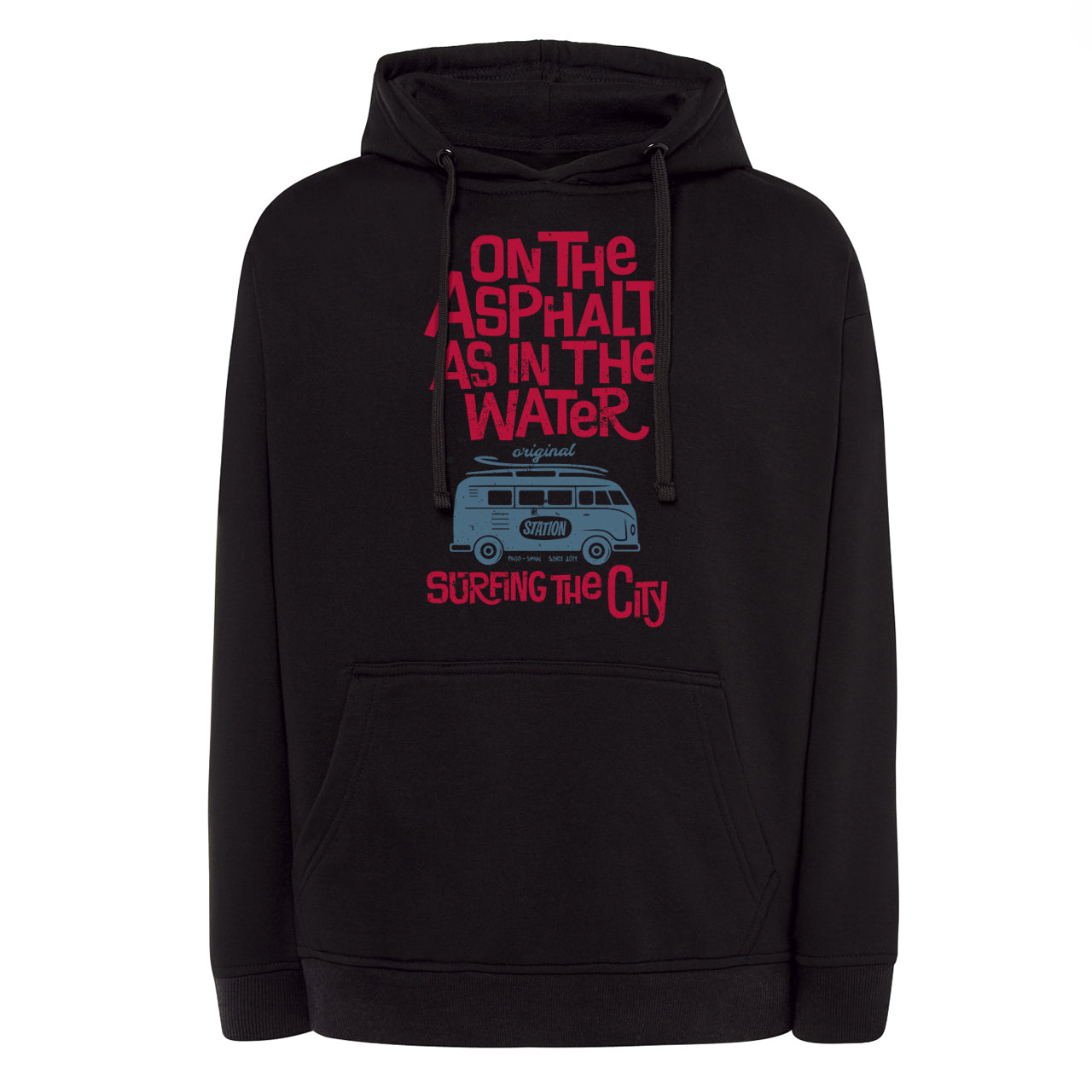 Sudadera SWRAKNG color BK Negro VAN tipo Volskwagen vista frontal 