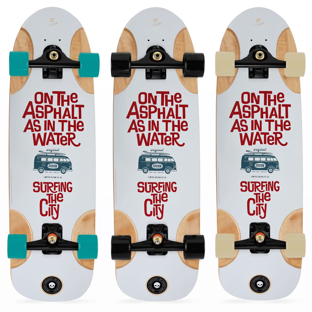 Detalles combinaciones ejes y ruedas Surfskate Completo 'VAN' - StationSkate