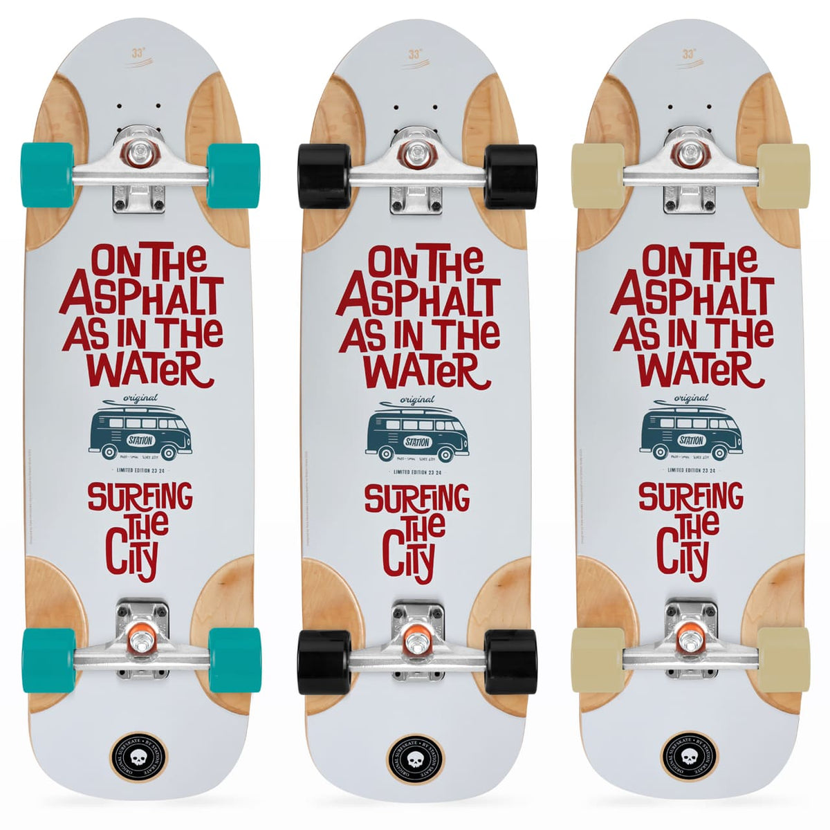 Detalles combinaciones ejes y ruedas Surfskate Completo 'VAN' - StationSkate