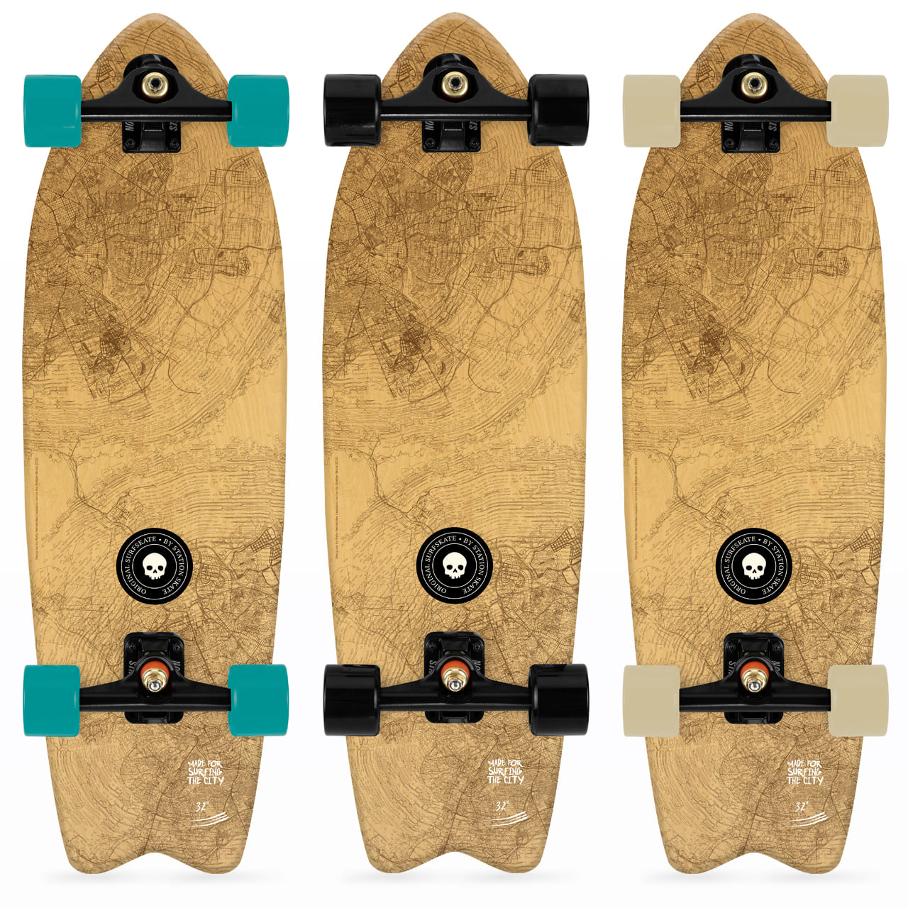 Surfskate 32 pulgadas Completo 'WOODRID' - StationSkate combinaciones ejes y ruedas